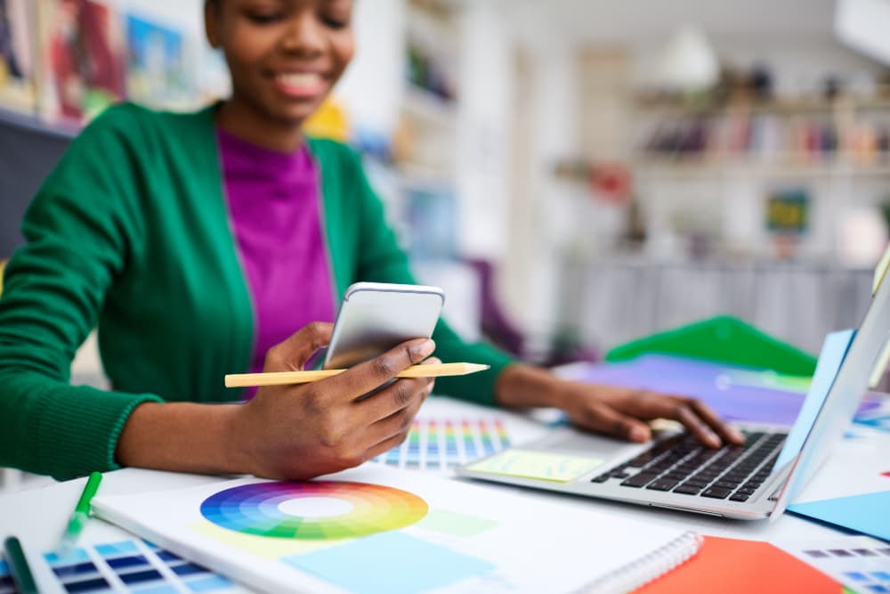 Phone screen focused on messaging